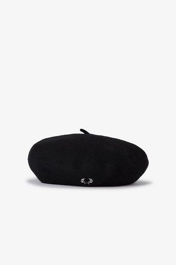 Czapki Fred Perry Beret Damskie Czarne | PL 1837FDNM